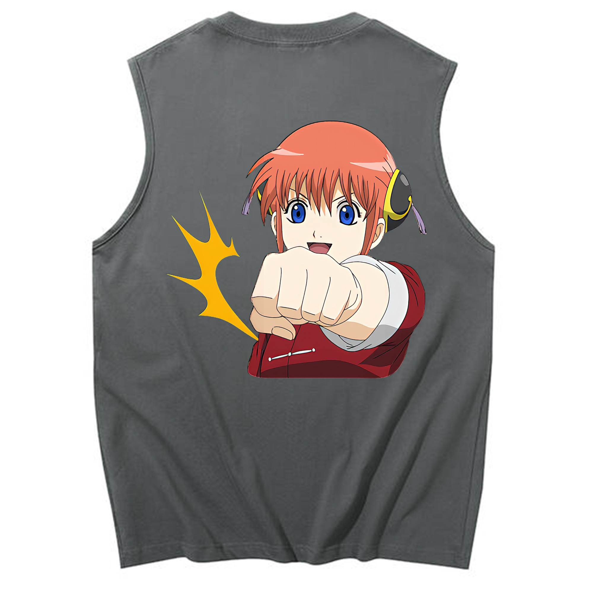 （画像用） ぎんたま 坂田銀時（さかたぎんとき） 神楽 志村新八（しむら しんぱち） GINTAMA Sakata Gintoki Kagura Shimura Shinpachi コットン100％タンクトップ（背面プリント）